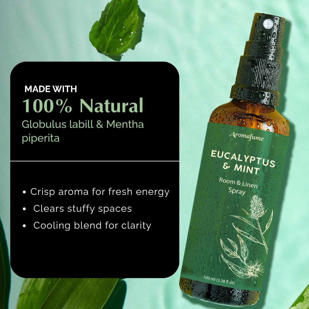 Eucalyptus & Mint Air Freshener Spray for Room & Linen 100ml by Aromafume