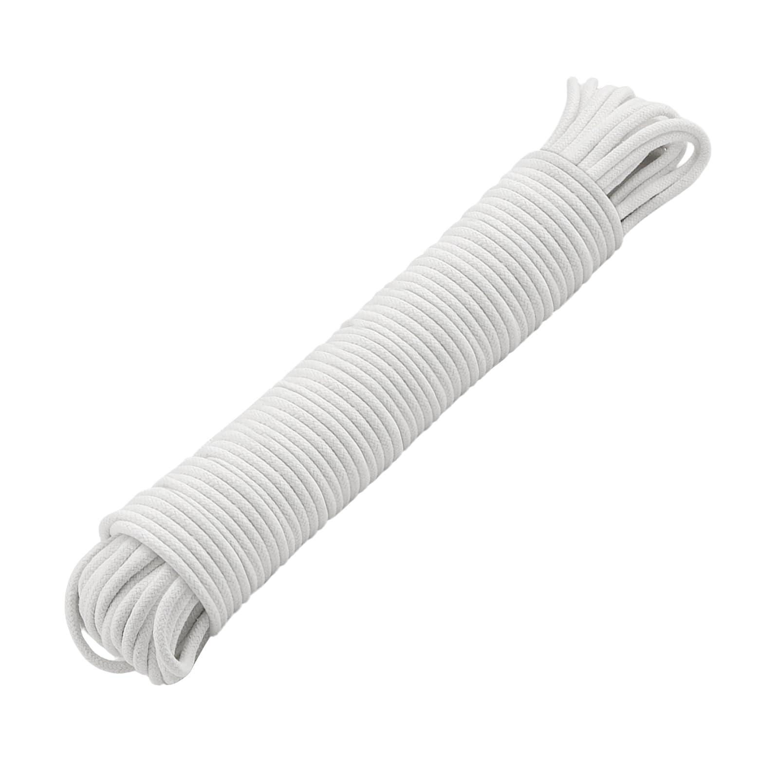 HONYUET Cotton Clothesline Rope, 6mm Thick Cotton Clothes Line, 30m Length for DIY Crafts, Home Decor, Garden Projects