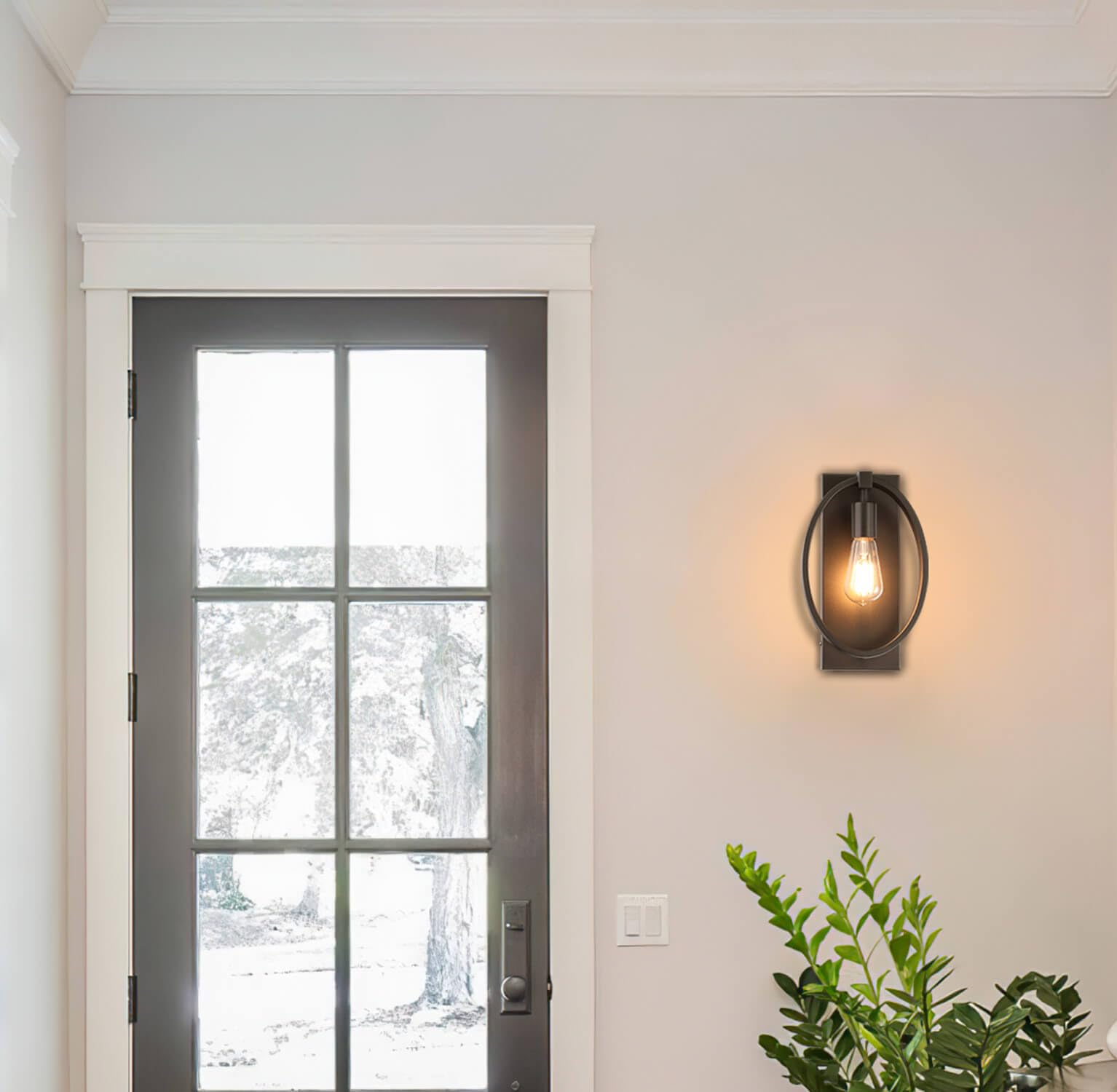 XiNBEi Lighting Wall Light, Vintage ADA Wall Sconce with LED Bulb Dark Bronze Finish for Bedroom, Entryway, Hallway XB-W1273-DB-LED