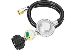 2 Feet Propane Hose with Regulator & Gauge for Most LP Gas Grills