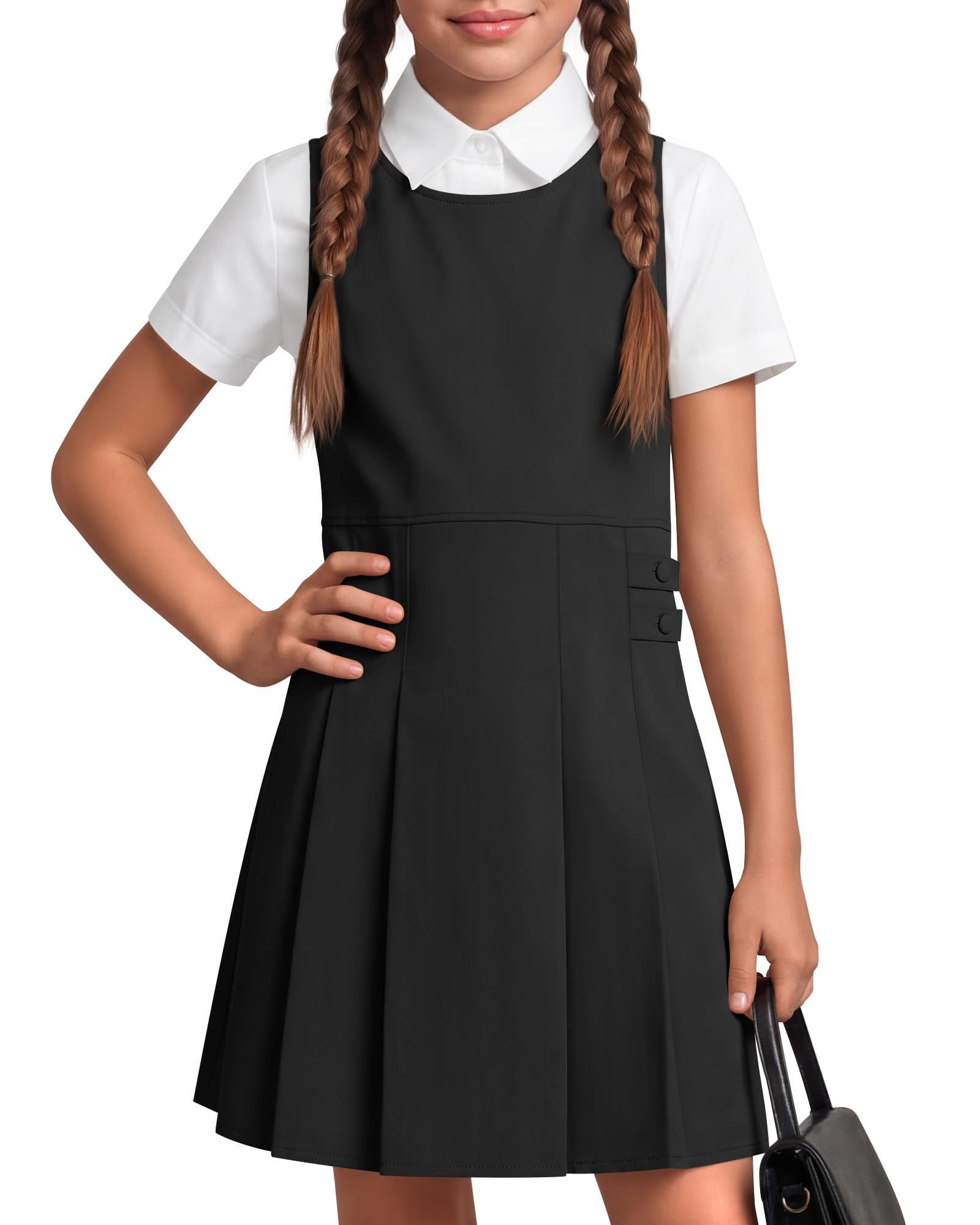 Photo 1 of YooAurvox Girls School Uniform Jumper Dress Black 7-8 Years