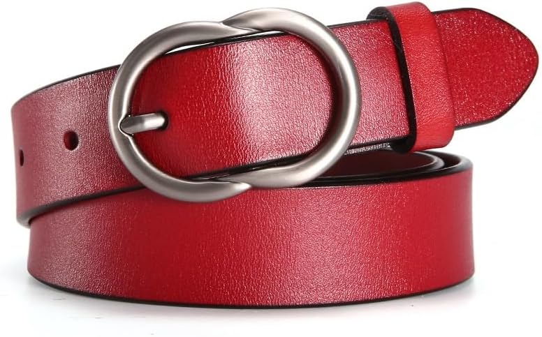 Women's Belt Thin Belt Women's Cowhide Decoration Skirt Shirt Waist Pin Buckle(white-Dinosaur Doodle4,115cm)