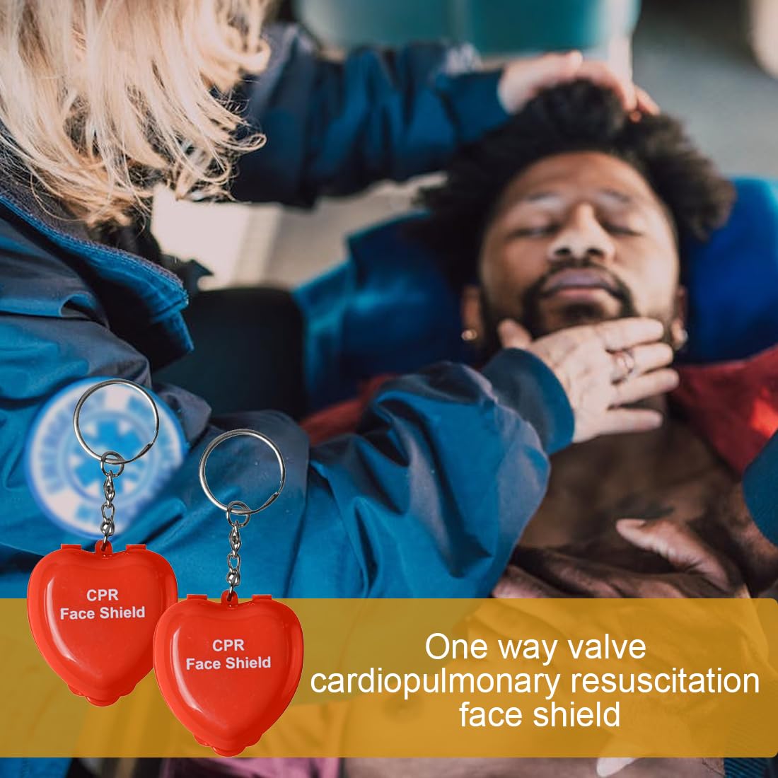 2 PCS Maschera Facciale per RCP Maschere Tascabili per Rianimazione Cardiopolmonare con Valvola Unidirezionale Visiera Portatile per Barriere Respiratorie per RCP Kit di Emergenza Portachiavi