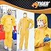 Tiger Tough Yellow Hazmat Suit Disposable, Chemical Protective Coveralls with Hood, Zipper, Booties, Elastic Cuff & Waist, PPE Paint Suit, Cleaning Jumpsuit, Biohazard Protection, Large, 1-Pack