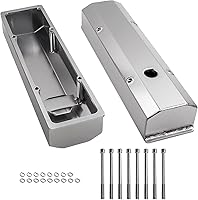 Tuningsworld Aluminum Valve Covers for Chevy SBC 283 302 305 327 350 383 400 Small Block Engines 1958-1986 - 1/4" Billet Rail, Tall 3-3/8"