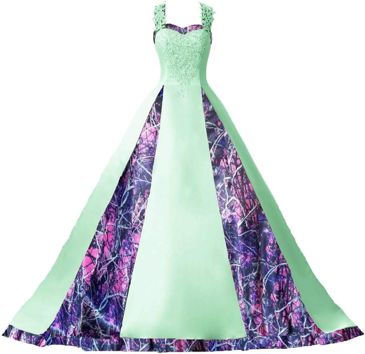 YINGJIABride Muddy Girl Camo Wedding Dresses for Bride Camouflage Prom Reception Dress