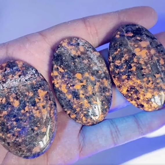 Large Natural Yooperlite UV Fluorescent Glowing Fire Rock Flame Tumbled Stone