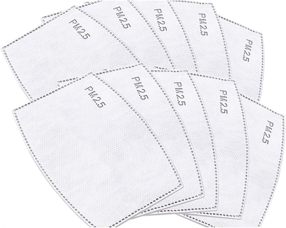 Cherislpy 10pcs PM2.5 Activated Carbon Filter Mouth Mask Filters Breathing Insert Protective Mask Filter for Men Women,Anti Pollution Washable Cotton for Adults Outdoor Activities (10pcs)