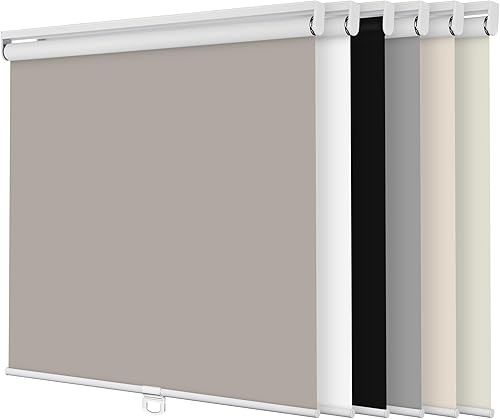 BERISSA Persianas enrollables opacas para ventanas, persianas enrollables inalámbricas, protección UV, ahorro de energía, persianas para oscurecer