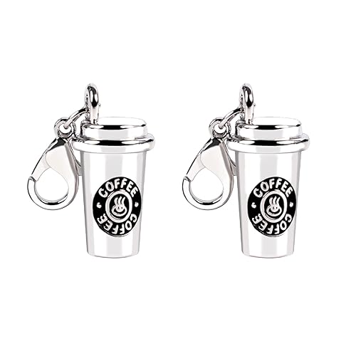 2Pcs Coffee Cup Keychain - DIY Key Charm Gifts for