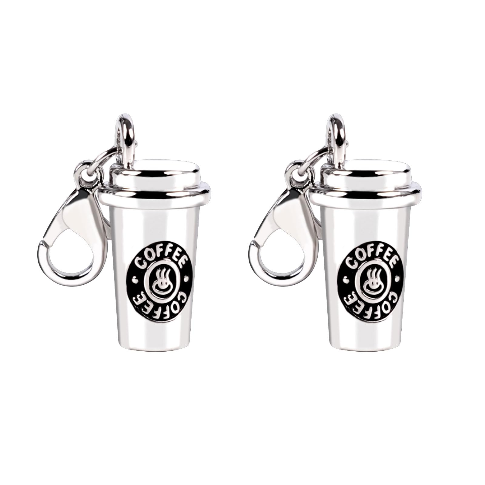 2Pcs Coffee Cup Keychain - DIY Key Charm Gifts for Coffee Lovers, Keychain Accessories Decoration for Men and Women