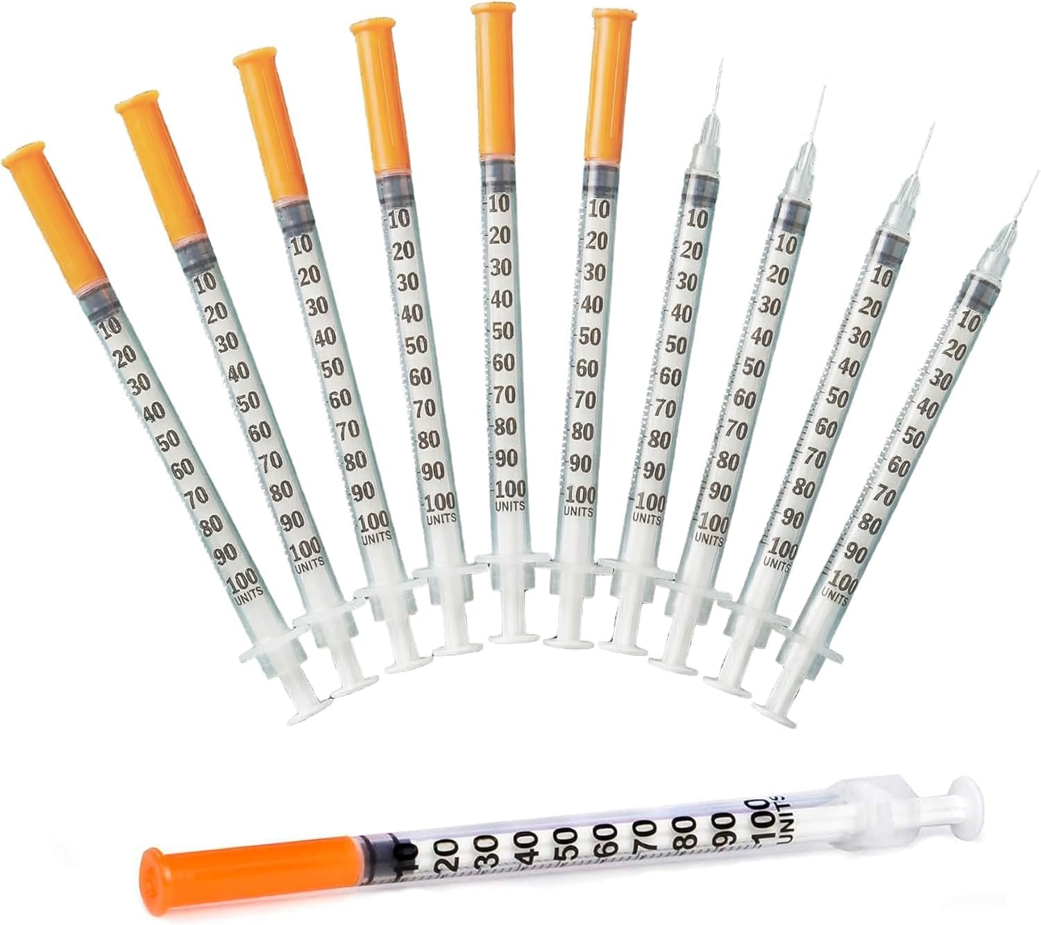 120 Pack Precision Dispensing Syringes – 1 ml (1 cc) Capacity, Fine Tip 31G 5/16 in (8 mm), Clear Measurement Markings, Individually Packaged