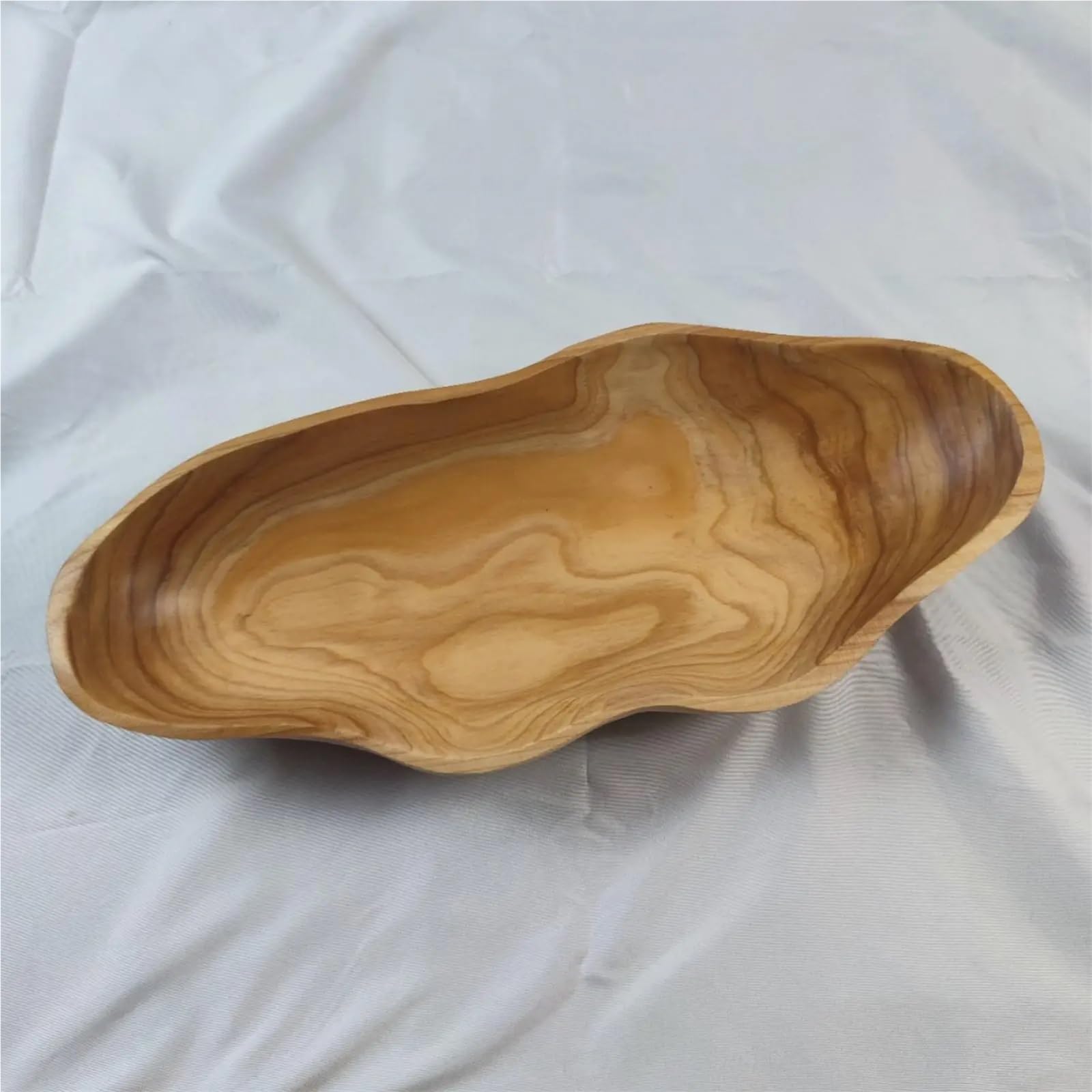 Frutero Madera Ensaladera de madera, plato fruta Natural, 15,7x7x2,3 pulgadas, cuenco decorativo for servir ensalada, for dulces, postres, mesa aperitivos, cocina