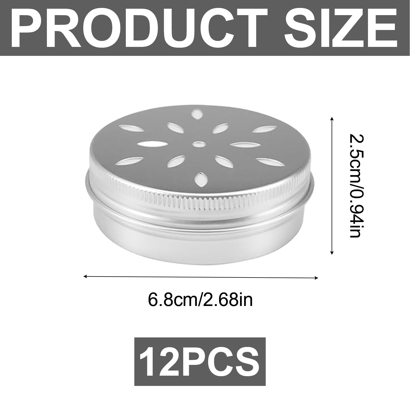 Candala Lege potjes, 12 - ronde stalen blikjes, aluminium blikjes, crèmepotjes