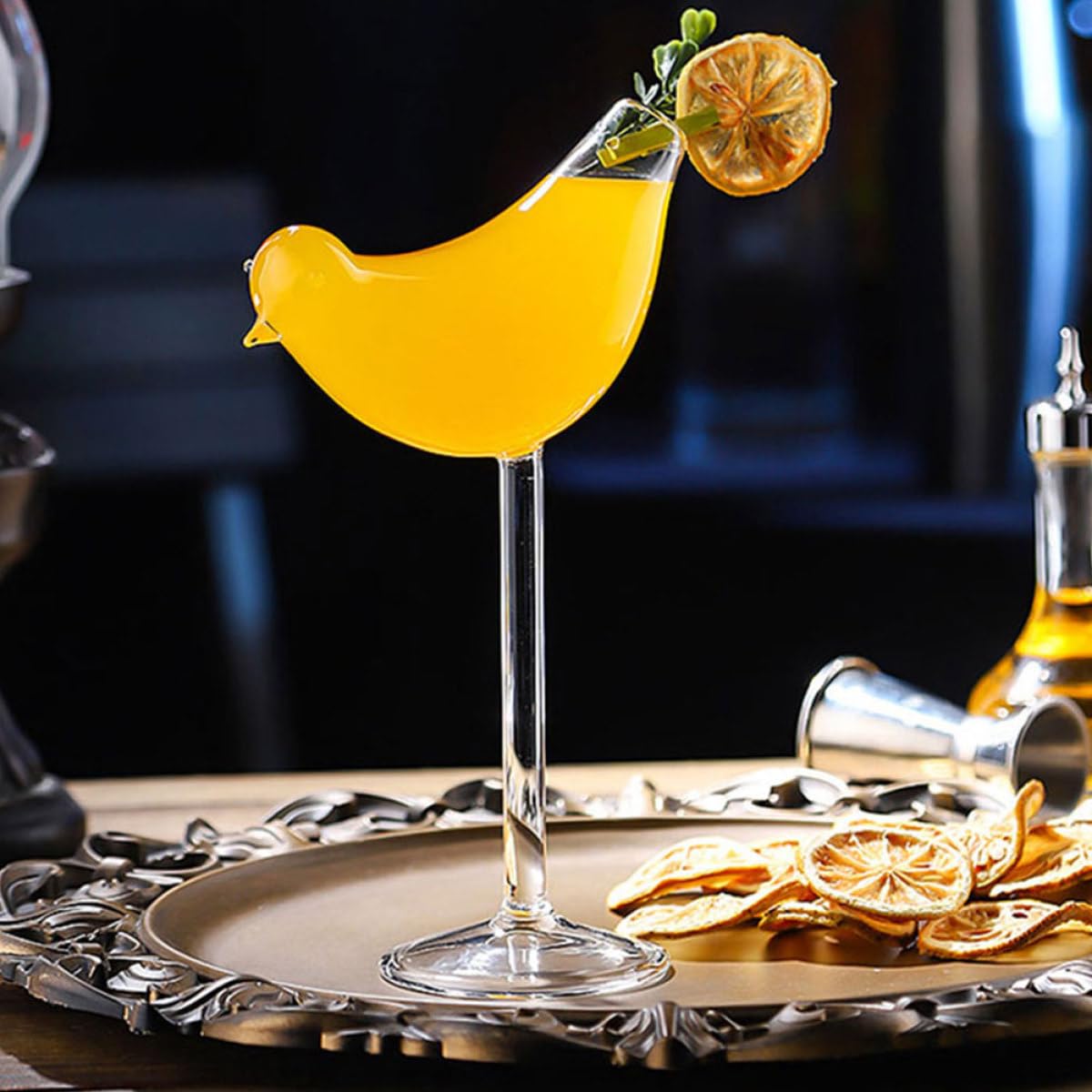 8stücke Teiliges Vogelglas in Goblet form aus Hochwertigem Glas Geeignet für Zuhause Bar Party Hotel Stilvolle Trinkgläser für Wein Brandy und Cocktails