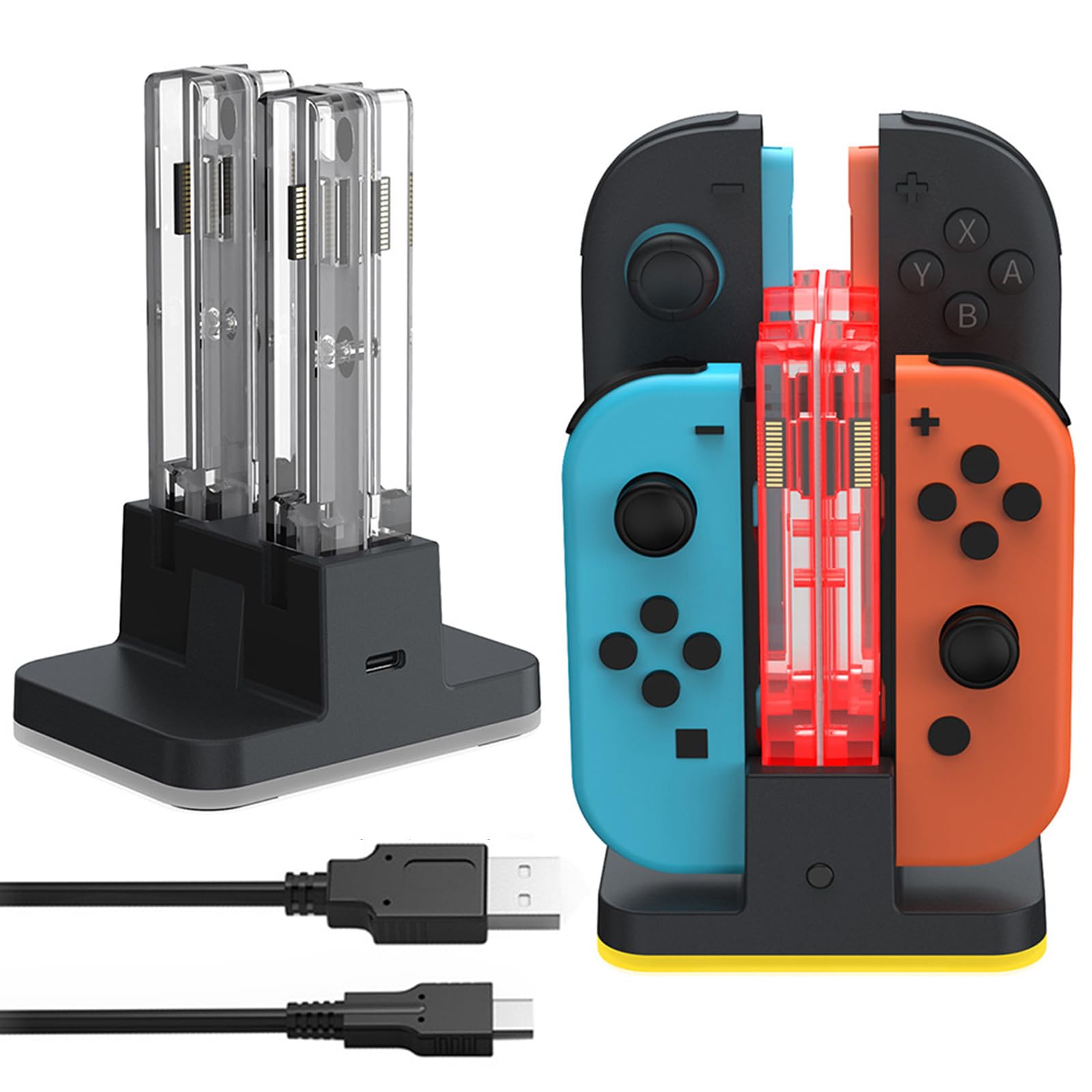 Stacja ładująca do kontrolerów Switch2 Uchwyt magnetyczny Podwójna orientacja Oświetlenie RGB Wskaźnik LED Kabel typu C