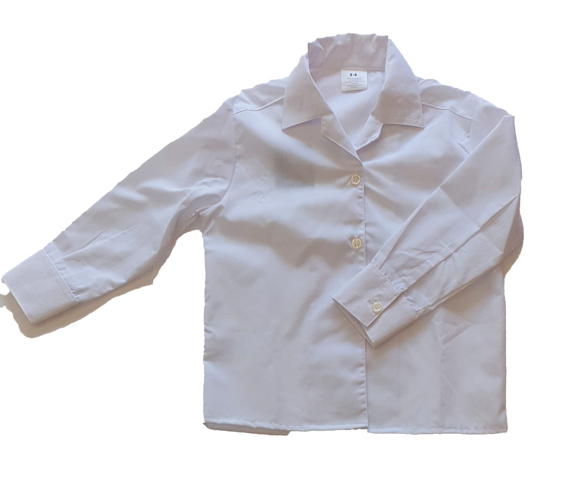 MAHAVIRA Camisa Colegial De Niña Uniforme Escolar Oxford Manga Larga Blusa Color Blanca Clásica Botones Cuello en Pico
