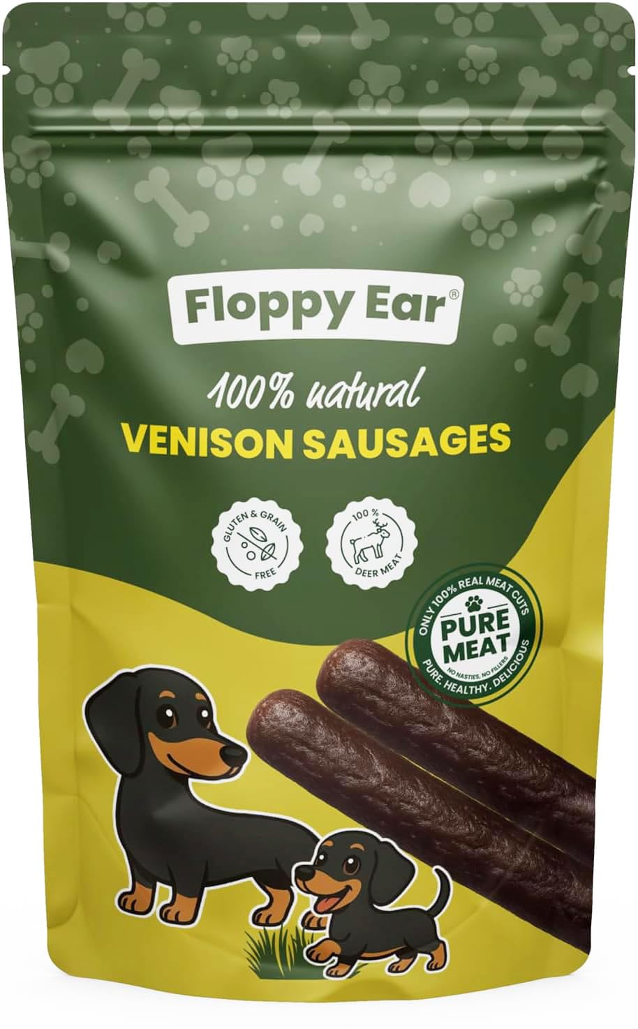 Scottish Venison Sausages - Dog Treats 200g - 100% Natural Pure Venison, Full of Protein, Low in Fat, Hypoallergenic, Perfect for Puppies and Adult Dogs, Source of Vitamins & Minerals, Dog Training