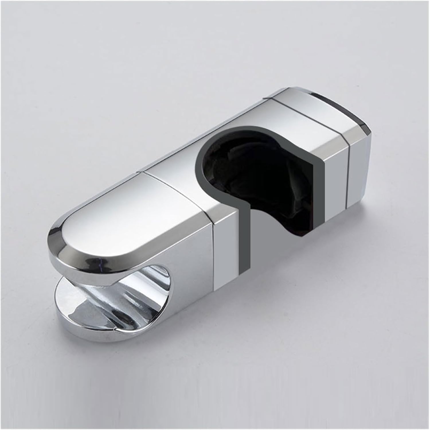 Matte Black Bathroom Accessories Universal 18~25mm ABS Plastic Shower Slide Rail Bar Holder Adjustable Clamp Holder Bracket(Chrome Square Tube)