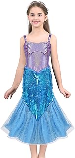 Fancy Steps Mermaid (Select Age in dropdown)Kid Cosplay Mermaid Tail Dress Costume Vest Top Mermaid Tail (4 to 6 yrs)