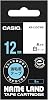 Casio XR-12GCWE Label Writer, Nameland, Strong Adhesive, 0.5 inches 12 mm, White