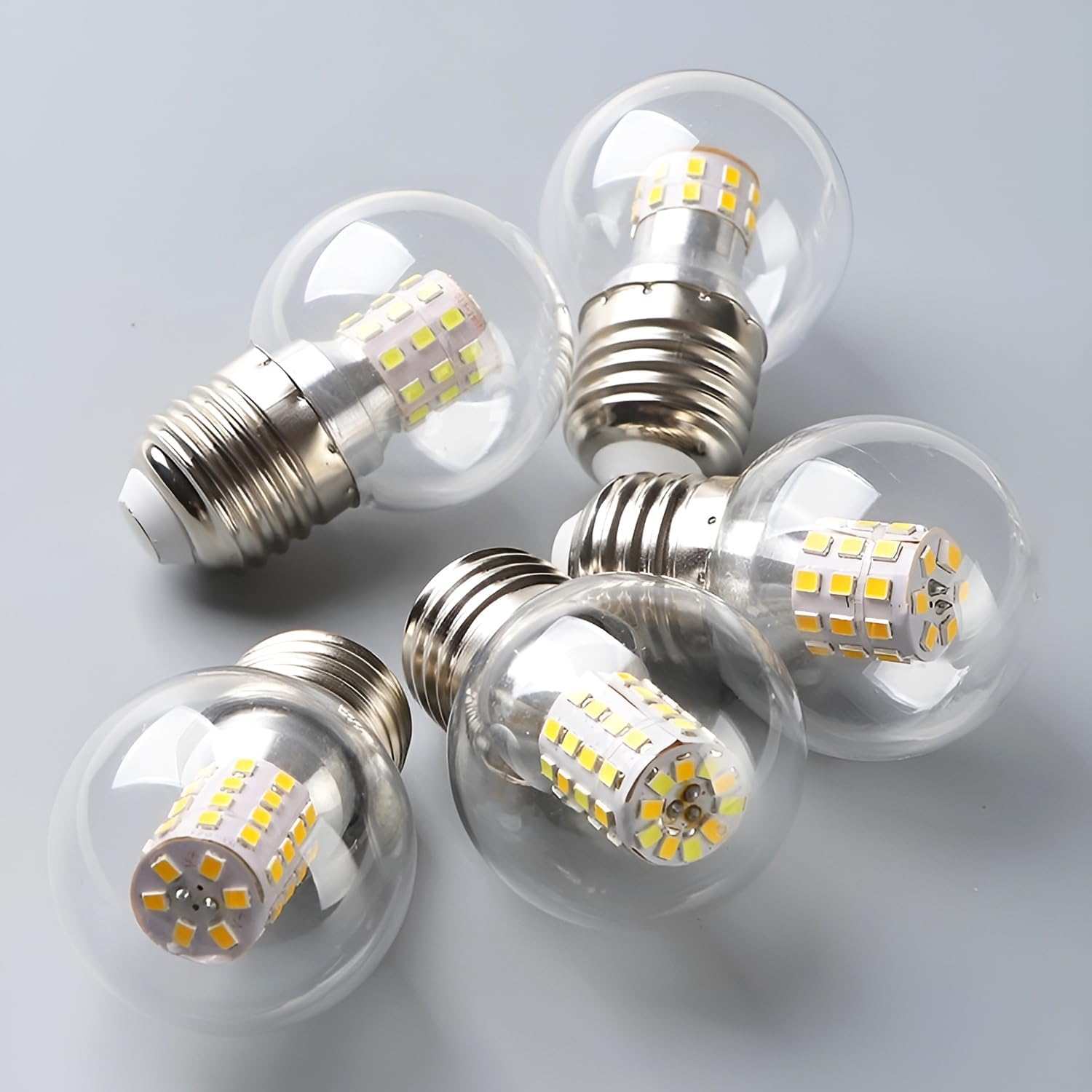KCO Lighting 4-Pack G45 E26 LED Small Globe Bulbs, 7W A15 Vintage Chandelier Light Bulbs, 60 Watt Equivalent, 3000K Warm White, 550Lumens, Non-Dimmable, LED Clear Glass lamp for Home