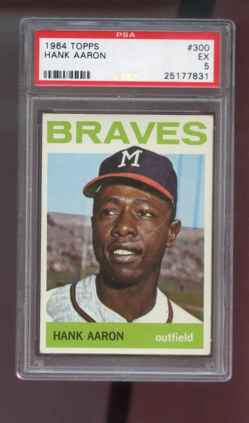 1964 Topps #300 Hank Aaron Atlanta Braves EX PSA 5 Graded Baseball Card