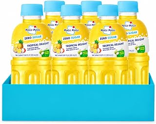 Mogu Mogu Tropical Delight Zero Sugar Drink with Nata de Coco | Refreshing Fruity Asian Drinks | Chewy Jelly Pieces | Healthy Sugar-Free Mogu Mogu Drink | Nata de Coco Drinks | 320ml Bottles | 6 Pack