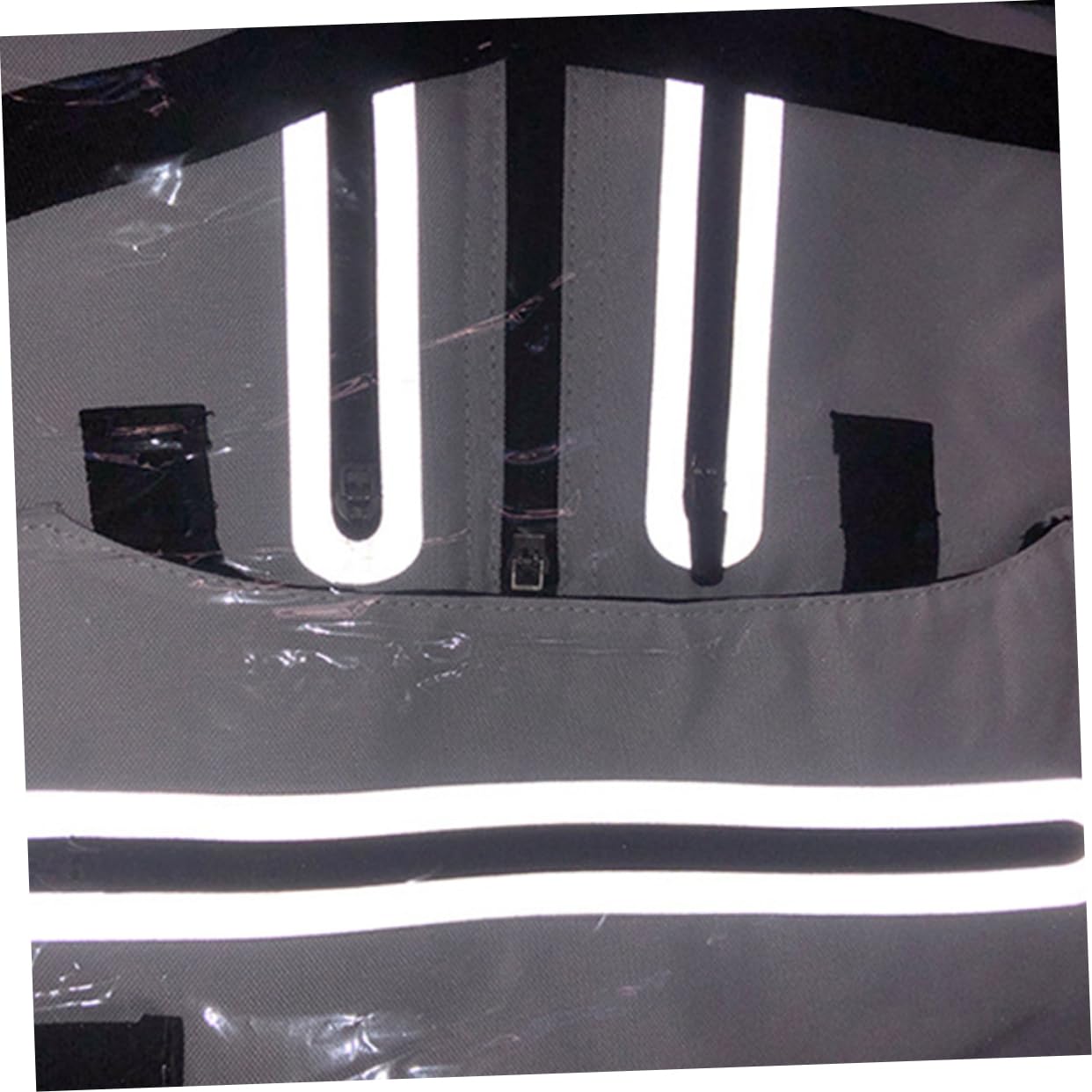 KOMBIUDA Gilet Alta visibilità Uomo Bianco Spallacci Regolabili, Tasche Multiple e Fascia Vita Regolabile per Ciclismo e Campeggio