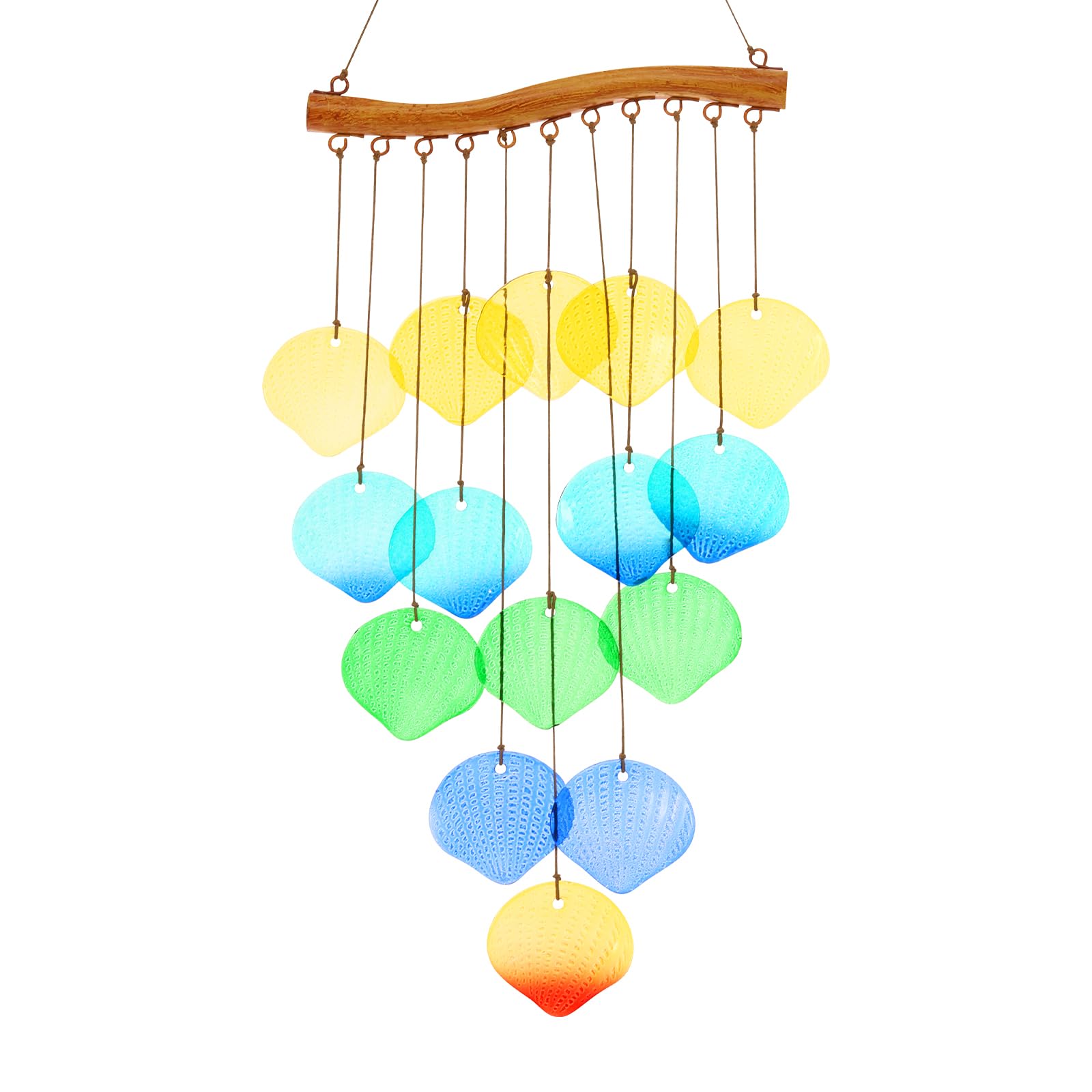 Foppla Wind Chimes for Garden,Stained Glass Leaves Wind Chime, Outdoor Hanging Decor,Handmade Garden Chimes for Windows, Patio,Backyard Decor(style 3)