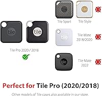 Vista 2 de Funda de silicona para Tile Pro 2020 y 2018 con llaveros, paquete de 2 fundas protectoras antiarañazos con mosquetón (negro/rojo)