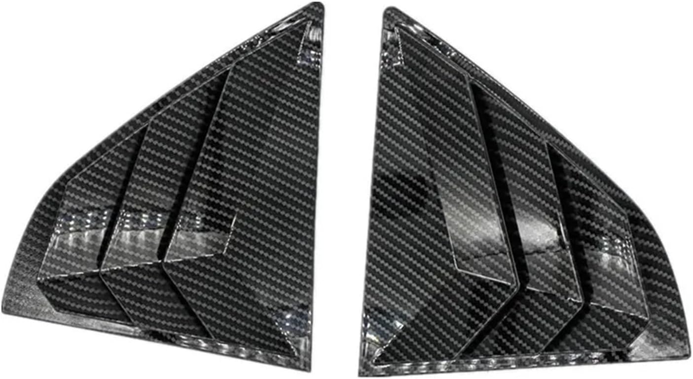 Compatible with Mitsubishi Lancer Rear Window Side Vent Shutter Louver Cover Trim 2007-2015 Carbon Fiber Car Accessories