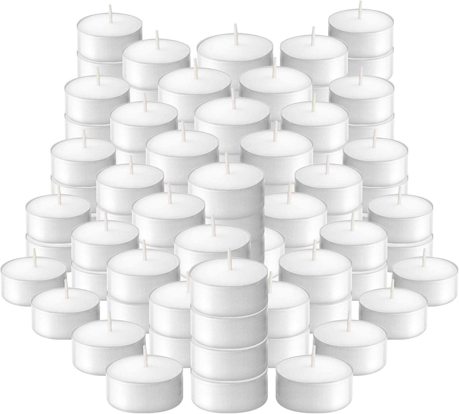 BOLSIUS Smokeless Tea Light Candles – 100 Count, Long-Lasting Tealight Candles Unscented with Cotton Wicks & 4 Hour Burn – Wax Tea Lights Candles in Bulk for Parties, Weddings, Home Decor, & More