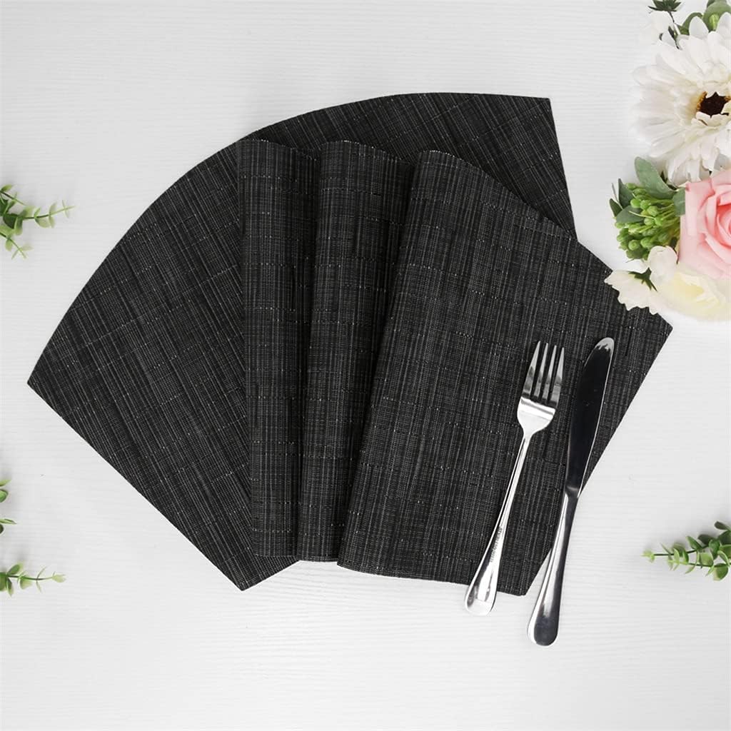4/8Pcs Fan Shaped PVC Washable Placemats for Dining Table Mat Non-Slip Placemat Set in Kitchen Accessories (Color : Gray Size : 8Pcs) (Coffee 8Pcs)