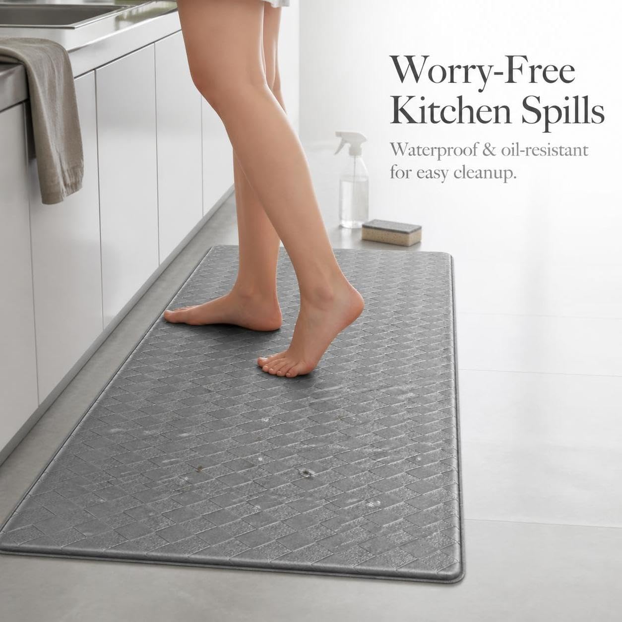 Tapis Anti-Fatigue Cuisine PVC 10 mm, 44x75+44x120 cm (Set)