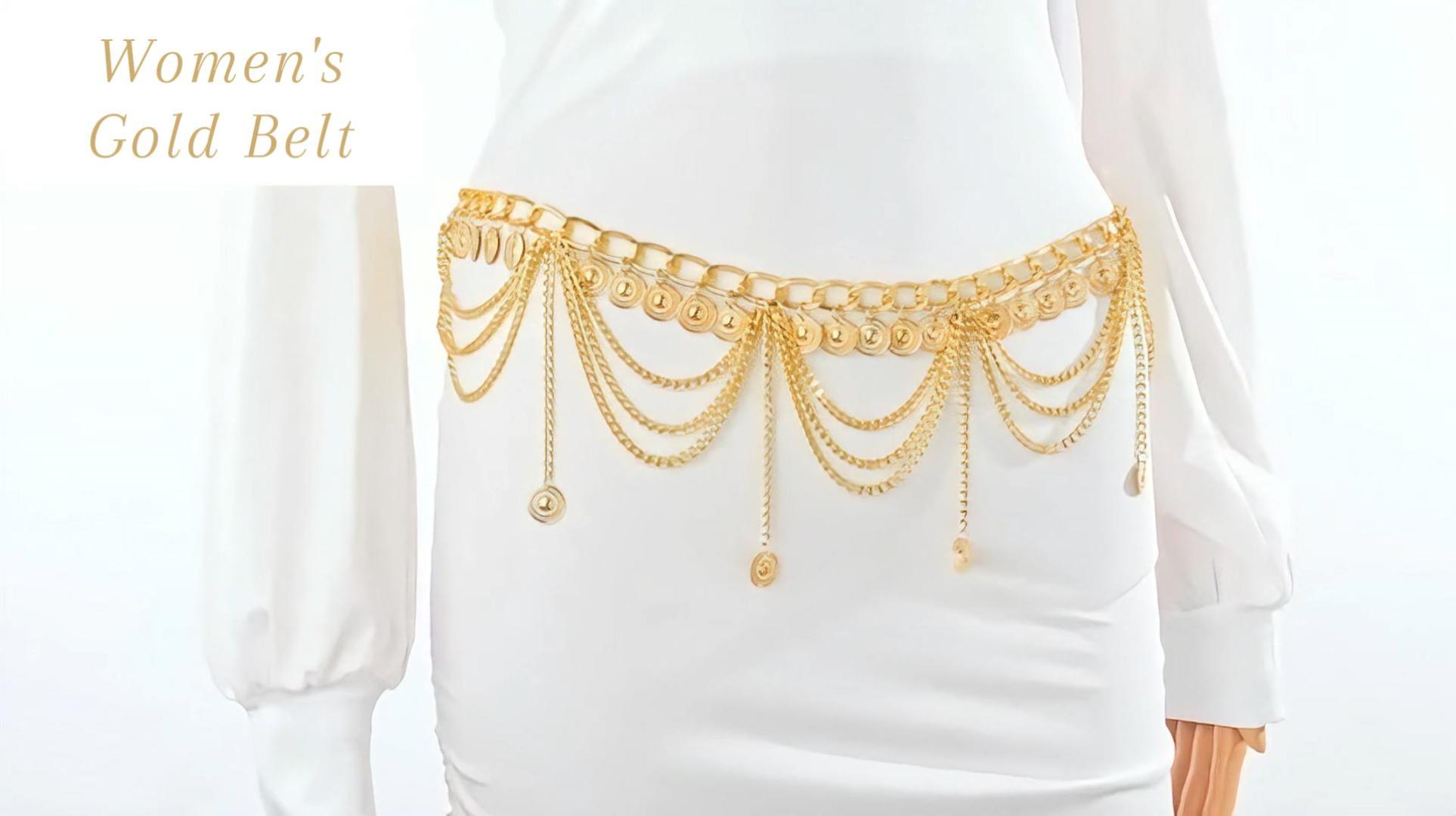 Ceinture Chaîne Dorée Femme - Chaîne De Taille Ajustable, Métal, Pour Robes, Plage, Soirées - 7