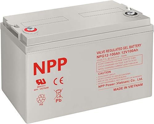 NPP NPG12-100Ah 12V 100Ah - Batería recargable de gel para paneles solares fotovoltaicos, cargadores inteligentes, turbina eólica e inversores, RV