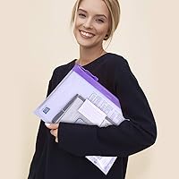 Vista 9 de Wisdompro - Bolsa con cremallera, 4 paquetes de bolsa de archivos de malla impermeable duradera tamaño carta, organizador de documentos, color morado