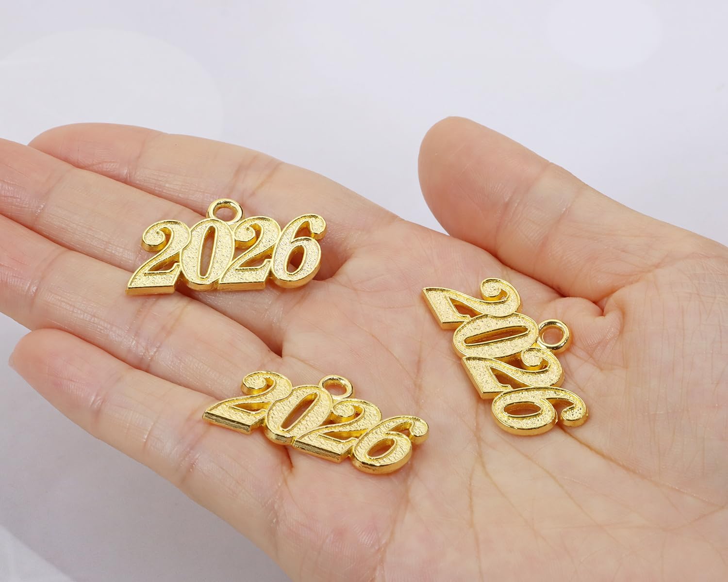 Shapenty Metal Year Signet 2026 DIY Pendant Charms for Graduation Tassels Bracelet Necklace Earrings Keychain Zipper Pulls Cellphone Craft Jewelry Making Christmas Party Decoration, 6PCS - Image 5