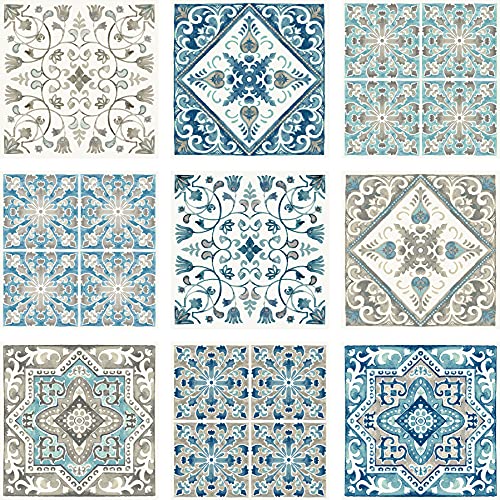 WallPops Miguel Tile Decal Kit, Blue (DWPK4126)