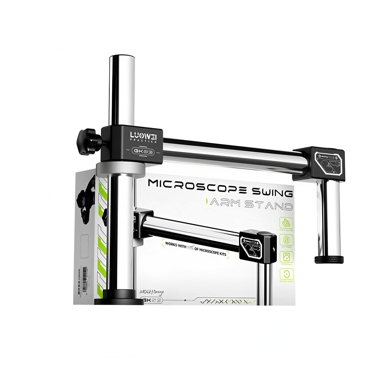 Support à bras articulé LUOWEI LW-GK03 pour microscope éliminant les vibrations 32mm