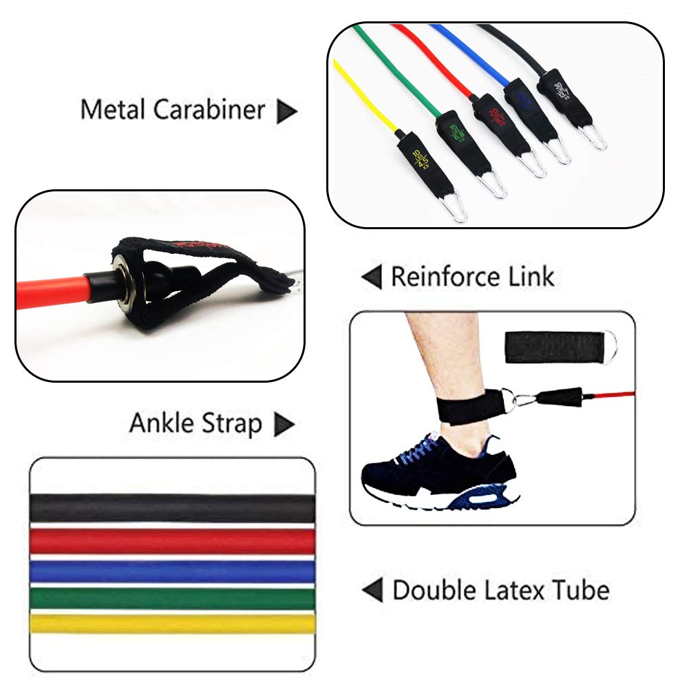 AIZYR Bandas De Ejercicio De Resistencia De 100 Libras, Cuerda Elástica De Ejercicio Bandas De Entrenamiento Físico con Asas, Banda De Goma Expansor para Ejercicios En Casa