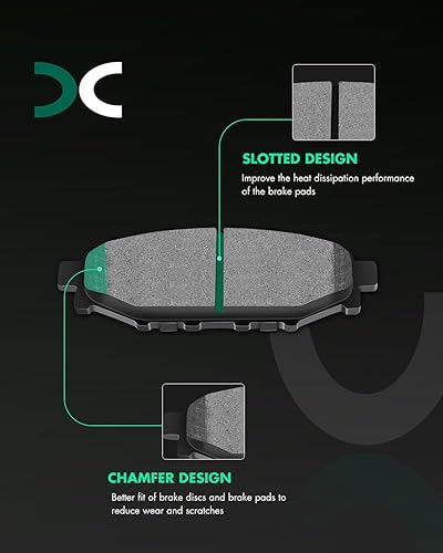 Miniatura 2 de SCITOO Juego de pastillas de freno de cerámica D929 D1114, repuesto delantero y trasero para Subaru Impreza 2008-2011, Subaru Legacy 2005-2012, para