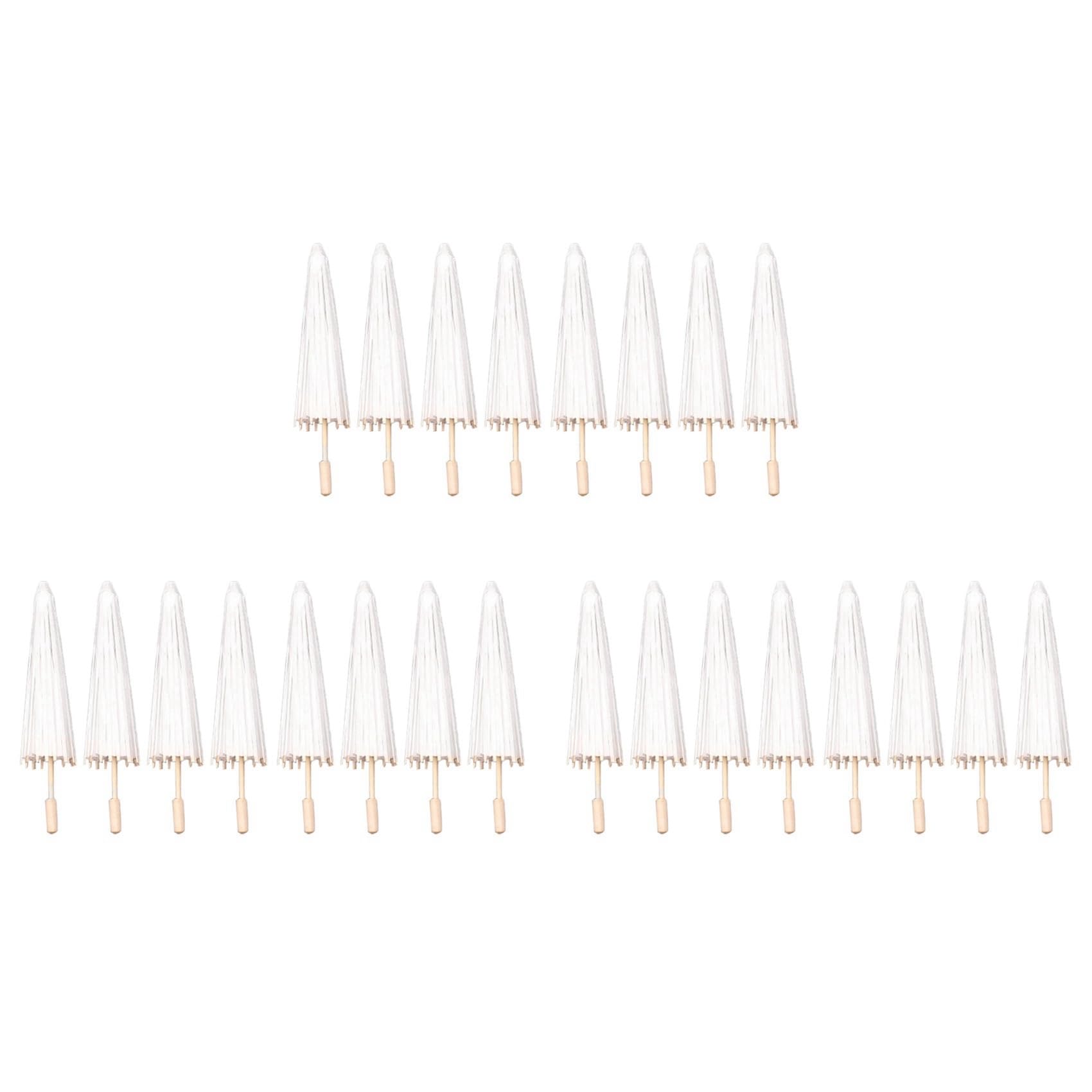 Hndhbfgrt 24PCS Paper Parasol Wedding Umbrella Party Favor 40cm Bamboo Umbrellas for Bridal Shower Centerpieces Photo Props