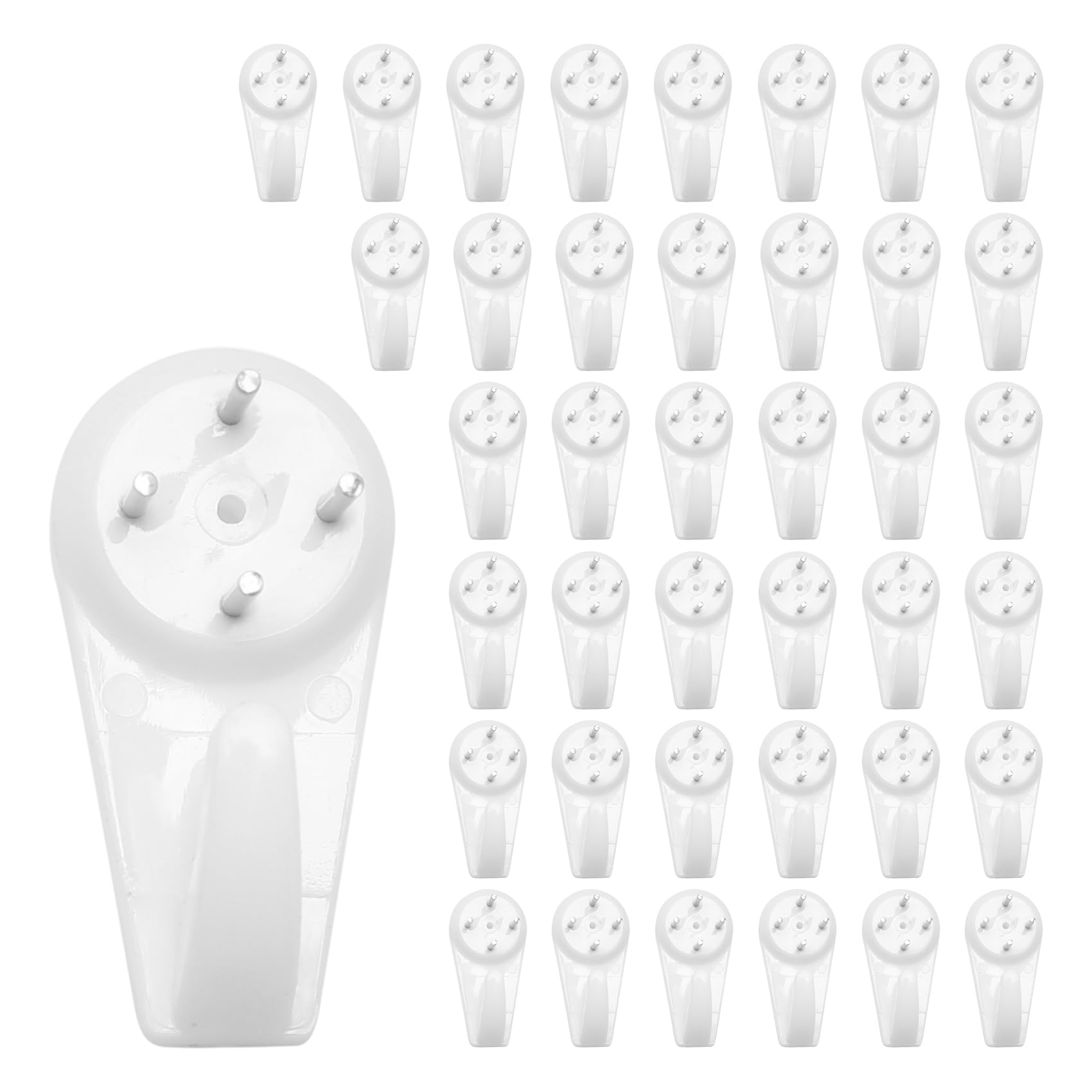 HUTSRAI No Damage Hanging Hooks Nail No Drilling Required 40 Pack