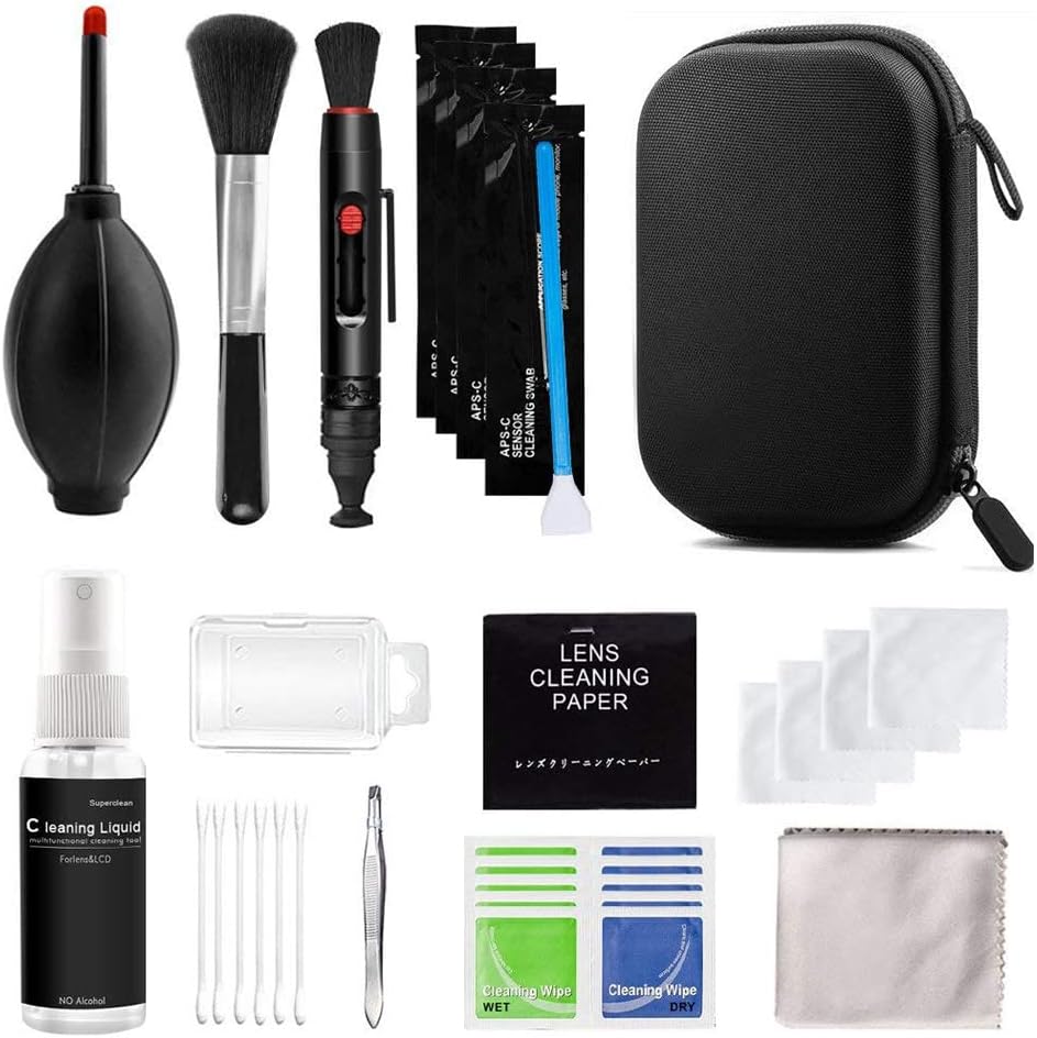 Professional Camera Cleaning Kit With Sensor Kit, Air Blower, Swabs, Pen, Cloth for Most Cameras, Mobile Phones, Laptops