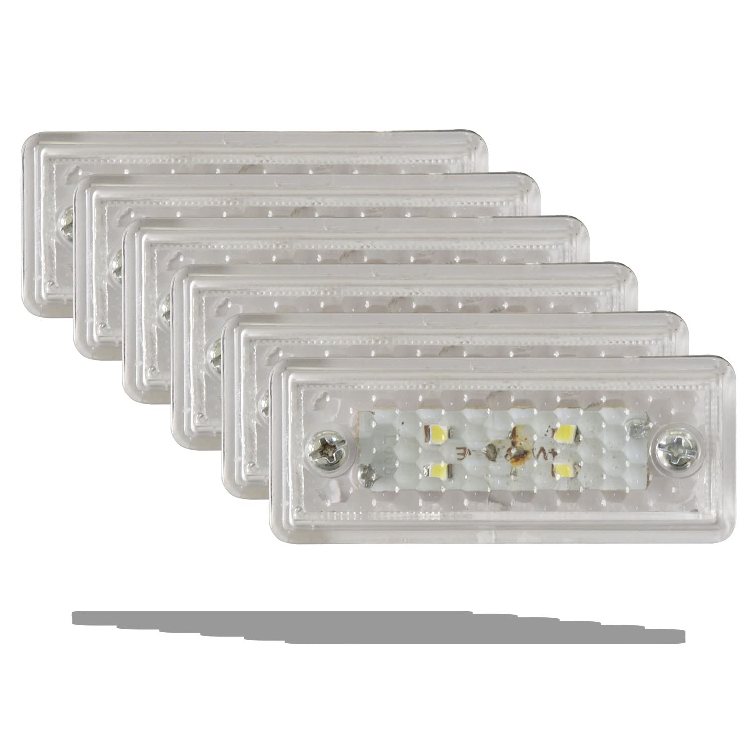 24v LED Side Marker Lights Suitable for Truck Trailer Buses Caravan Campervan and Coaches. (Clear)