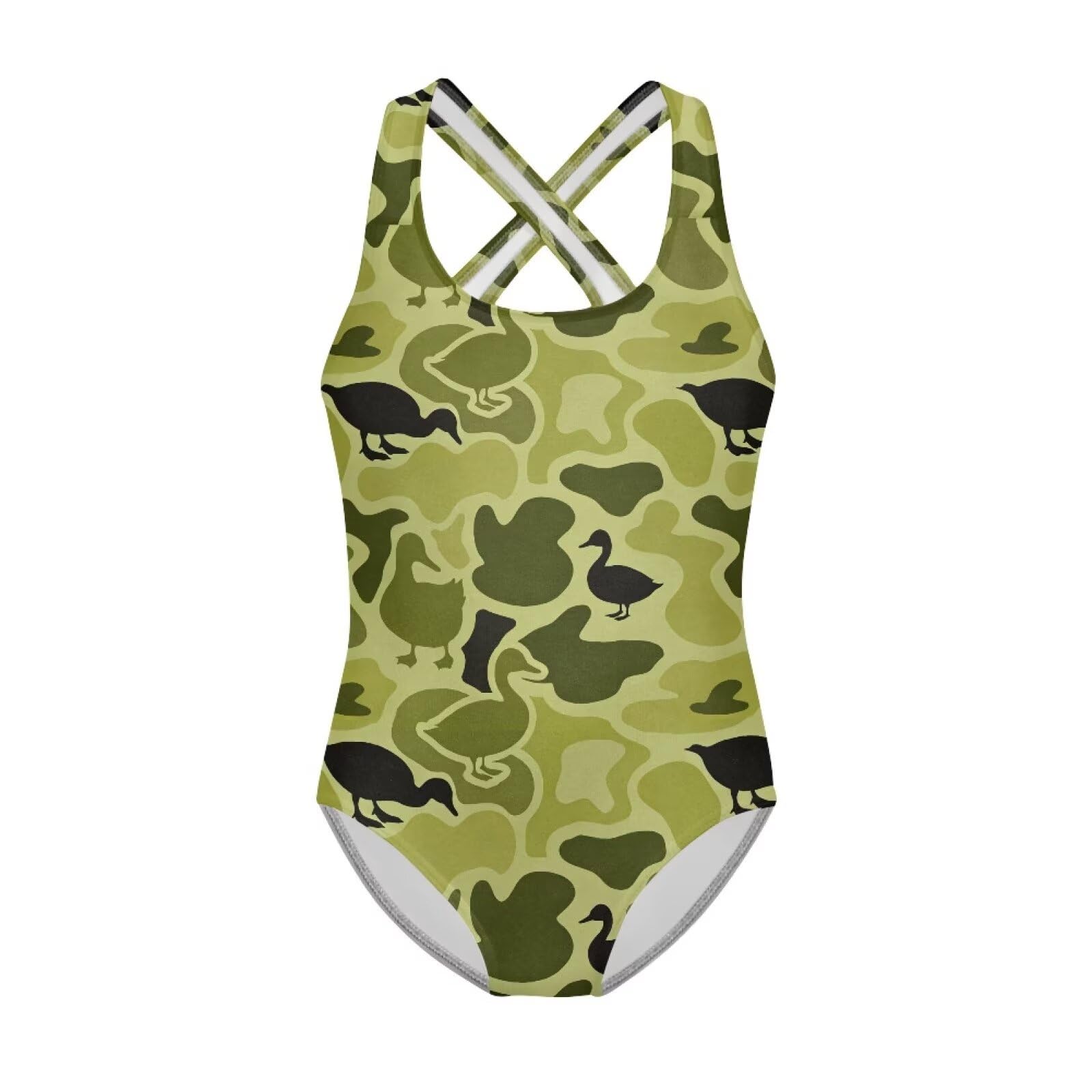 Xpyiqun Swimsuit for Girls One Piece Bathing Suits Size 5-14 Sleeveless Swimwear Cross Shoulder Strap Swimming Wear