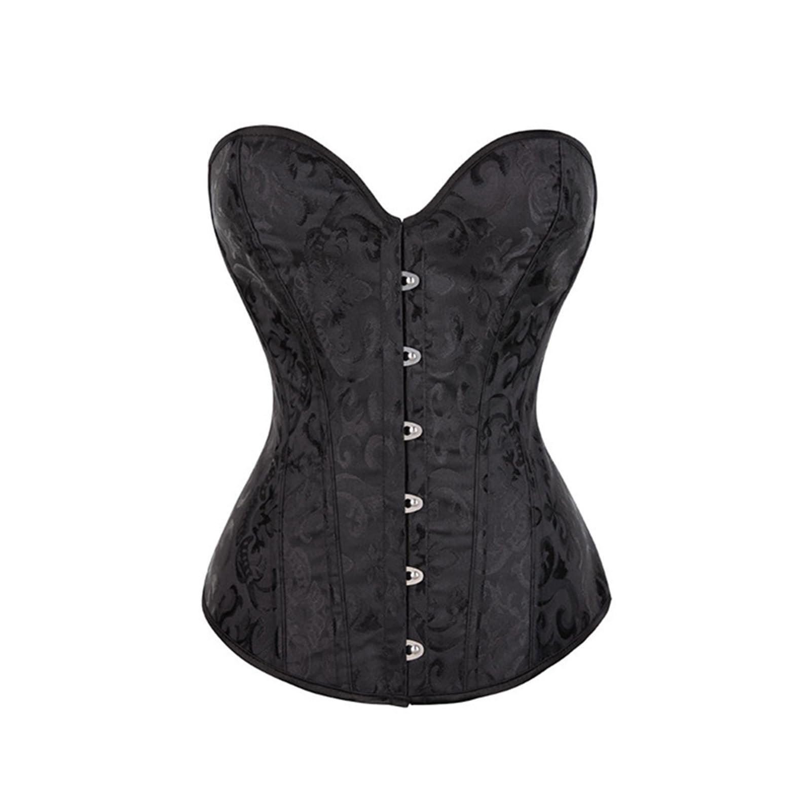 Womens Satin Underbust Corset Bustier Metal Buckle Gothic Waist Trainer Cincher Plus Size Corsets Shapewear Tops