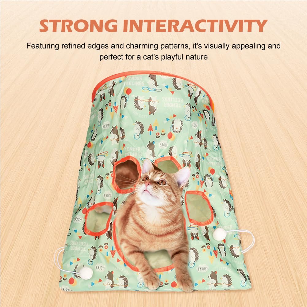 ALEOHALTER Cat Tunnel Bags for Indoor Pets, Interactive Toy With Plush Ball - Image 4